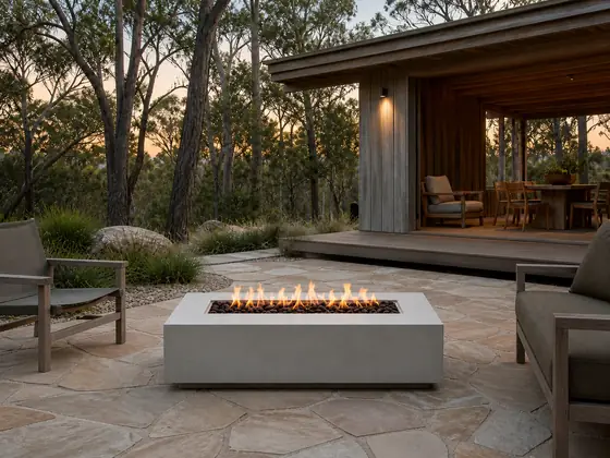 Rowan Rectangular Gas Fire Pit Table