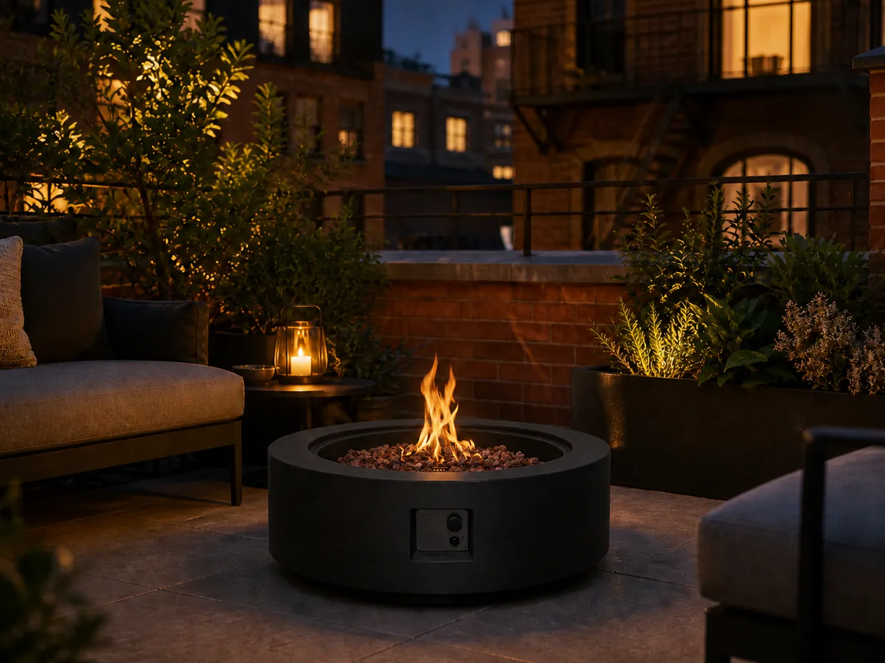 Fire Pit Thailand collection inspiration: Vale Low Round Gas Fire Pit Table