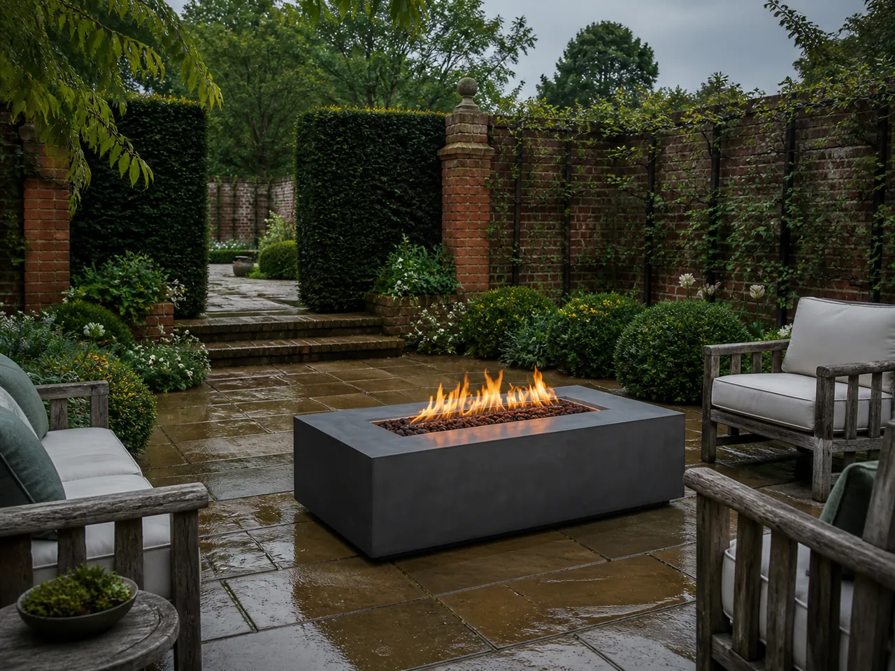 Fire Pit Thailand collection inspiration: Yara Rectangular Linear Gas Fire Pit