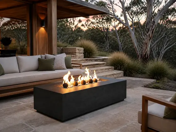 Ostra Rectangular Gas Fire Pit Table