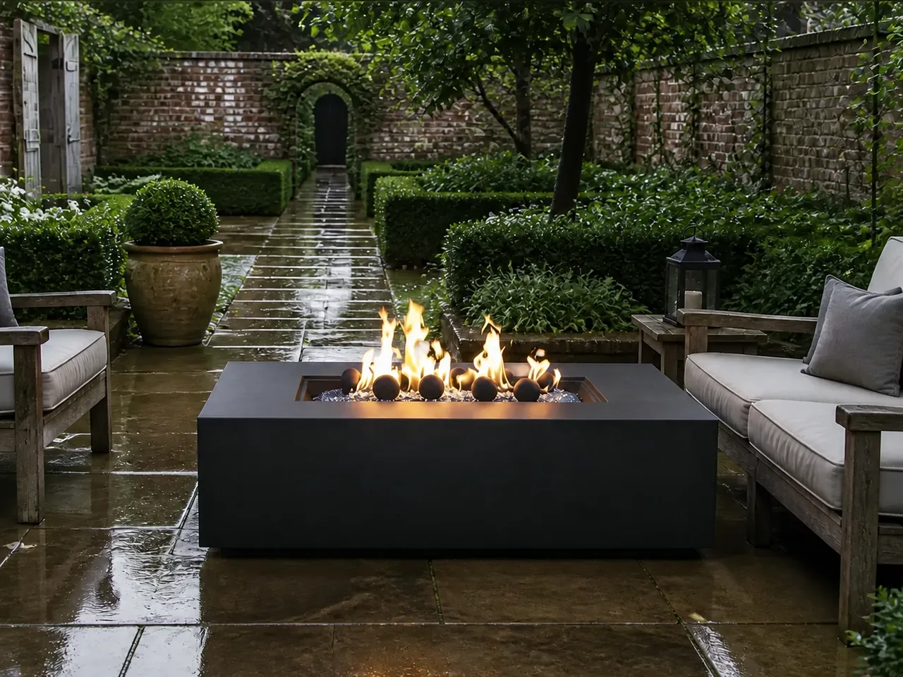 Fire Pit Thailand collection inspiration: Ostra Rectangular Gas Fire Pit Table