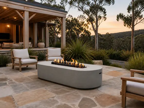 Arlo Capsule-Shaped Gas Fire Pit Table