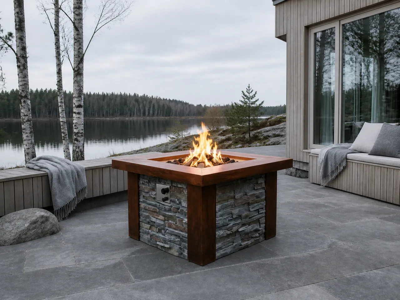 Fire Pit Thailand collection inspiration: Monterra Square Gas Fire Pit Table