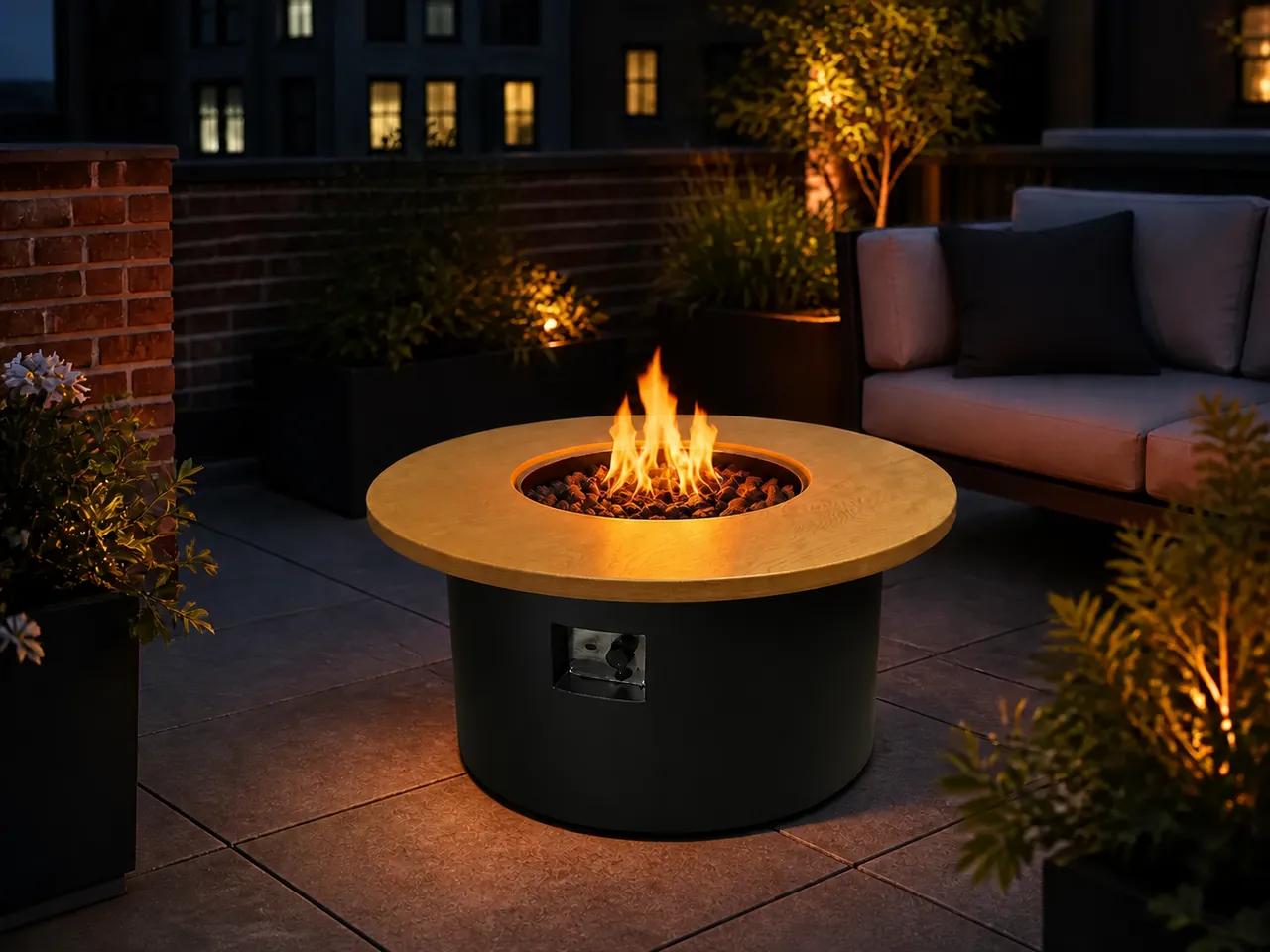 Fire Pit Thailand collection inspiration: Faro Round Gas Fire Pit Table