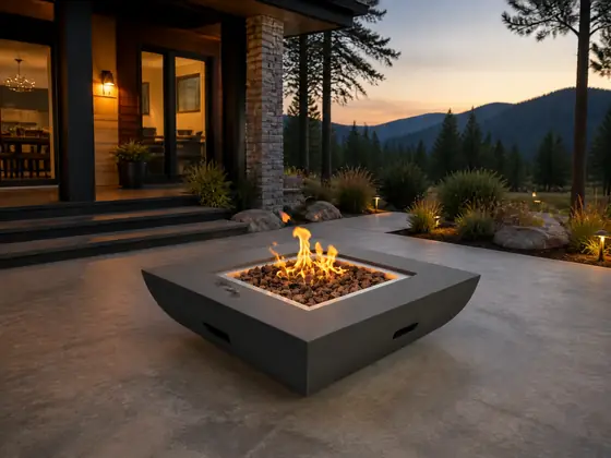 Olive Square Gas Fire Pit Table