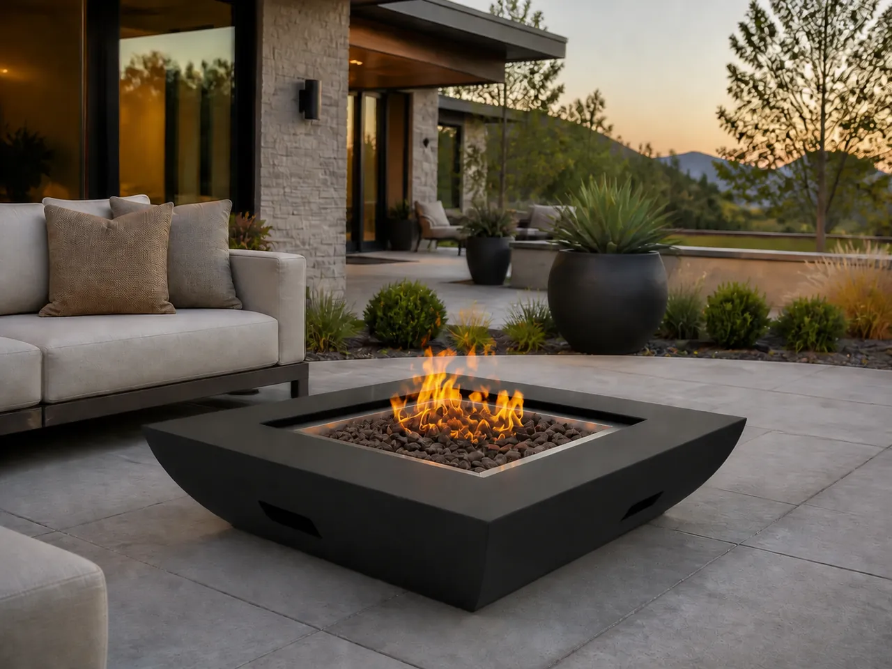 Fire Pit Thailand collection inspiration: Olive Square Gas Fire Pit Table