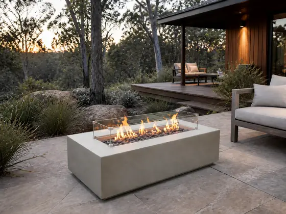 Aurelia Rectangular Gas Fire Pit Table