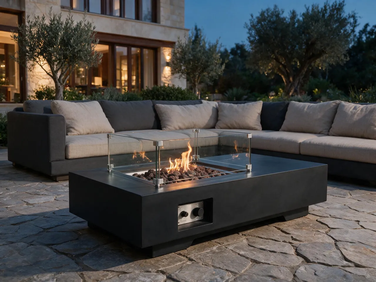 Fire Pit Thailand collection inspiration: Marlow Rectangular Gas Fire Pit Table