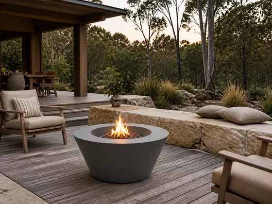 Noa Round Gas Fire Pit Table