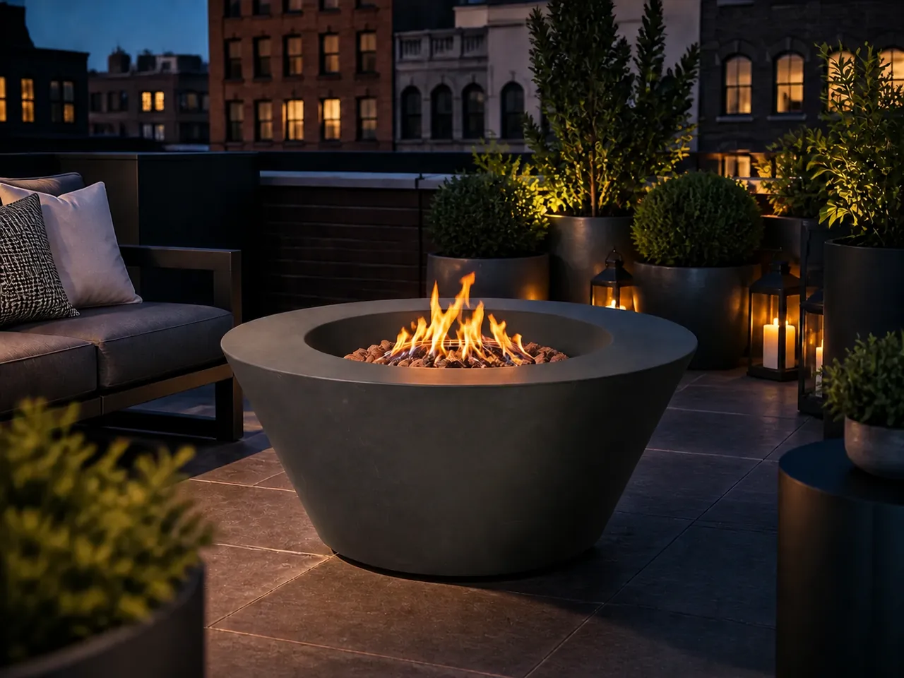 Fire Pit Thailand collection inspiration: Noa Round Gas Fire Pit Table