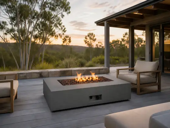 Aster Rectangular Gas Fire Pit Table