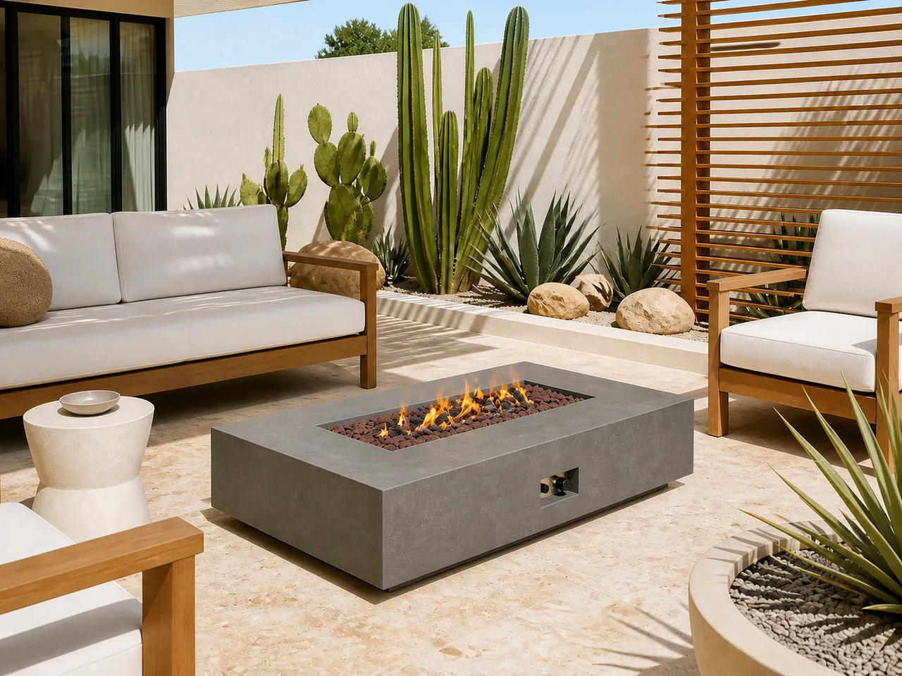 Fire Pit Thailand collection inspiration: Aster Rectangular Gas Fire Pit Table