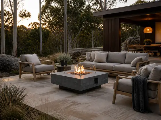 Caspian Square Gas Fire Pit Table