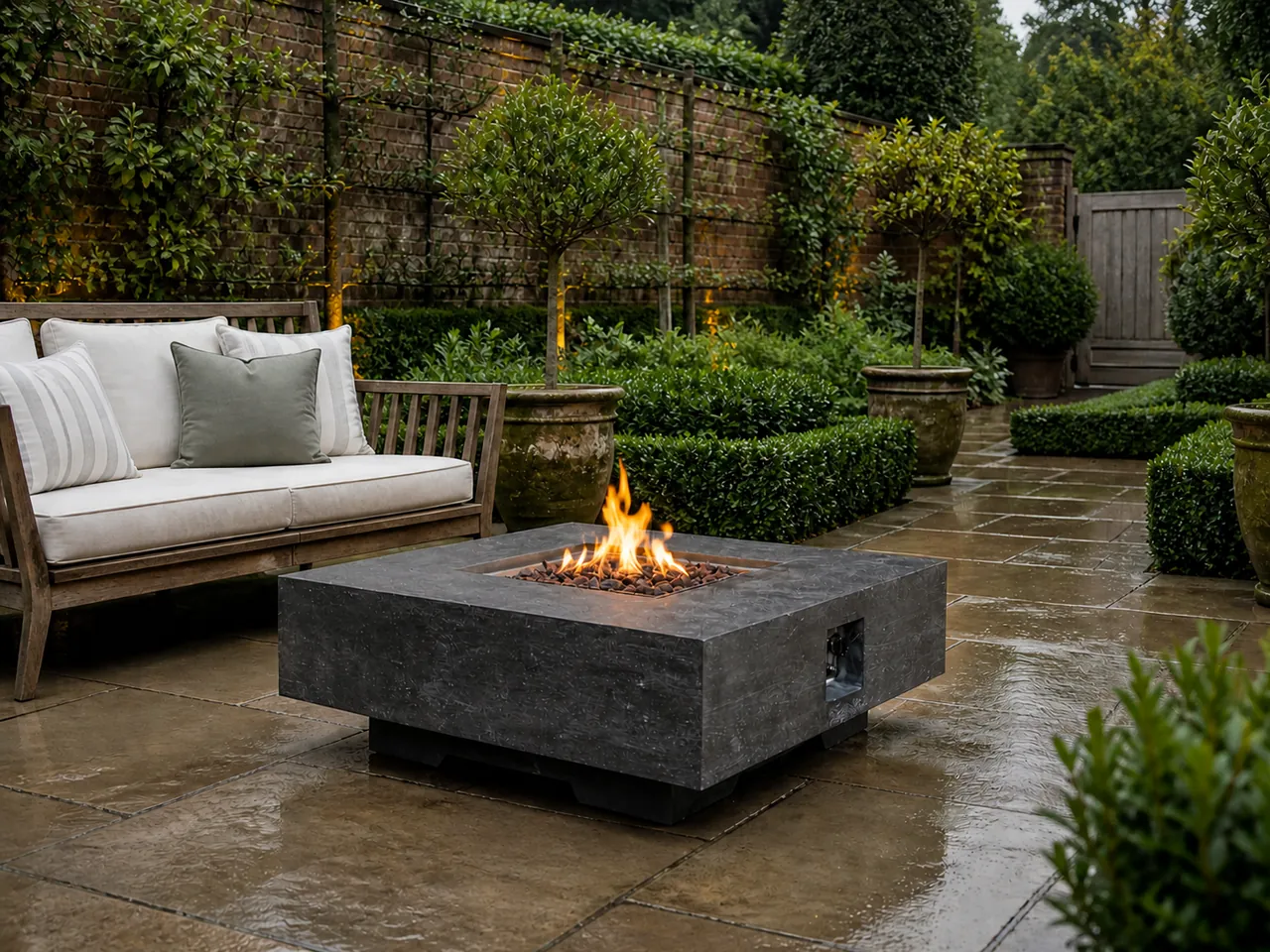Fire Pit Thailand collection inspiration: Caspian Square Gas Fire Pit Table