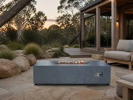 Azura Rectangular Gas Fire Pit Table