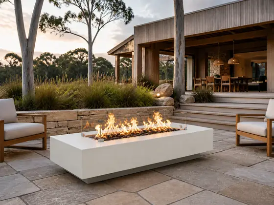 Valen Rectangular Gas Fire Pit Table