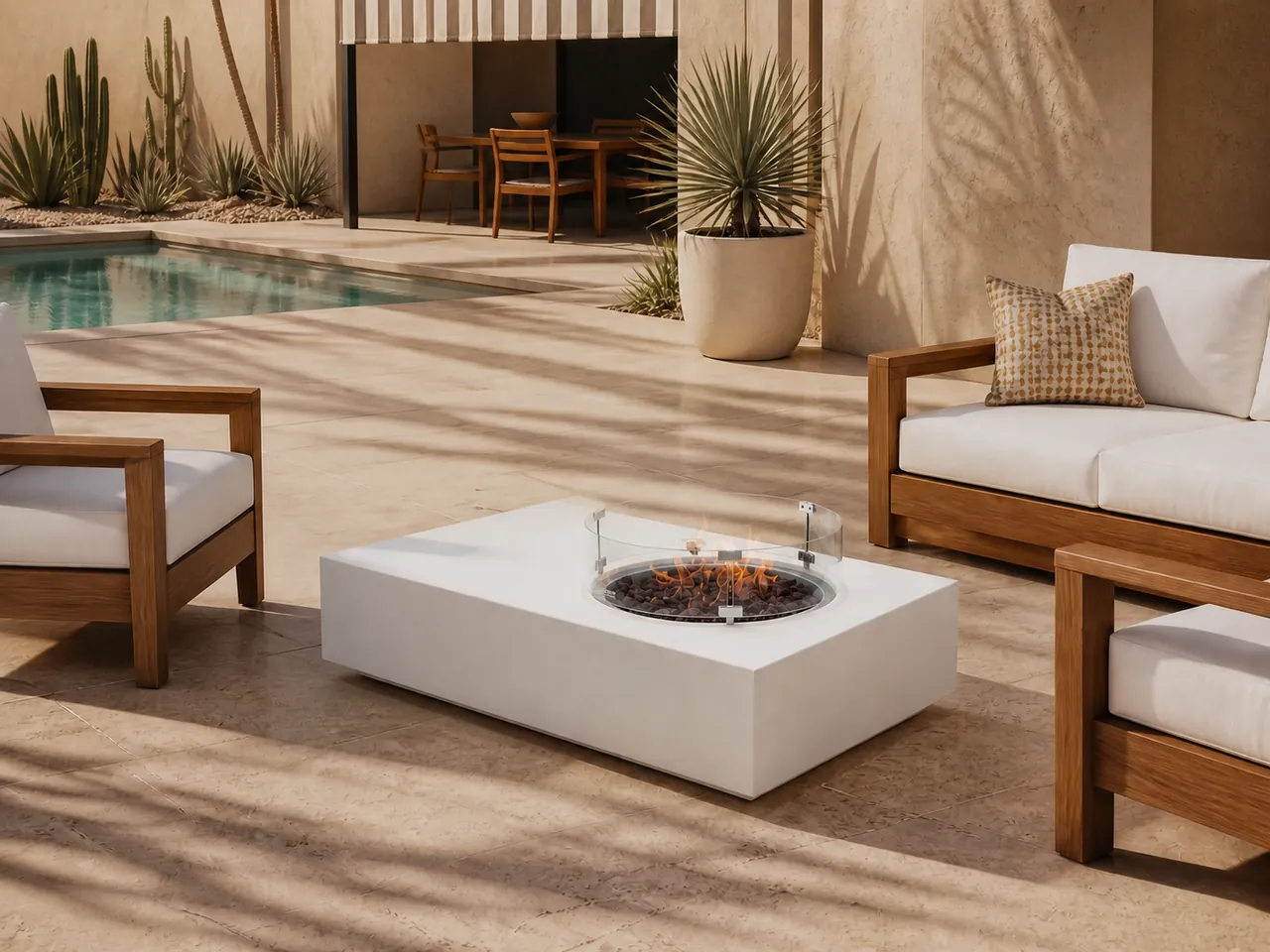 Fire Pit Thailand collection inspiration: Tivoli Rectangular Gas Fire Pit Table